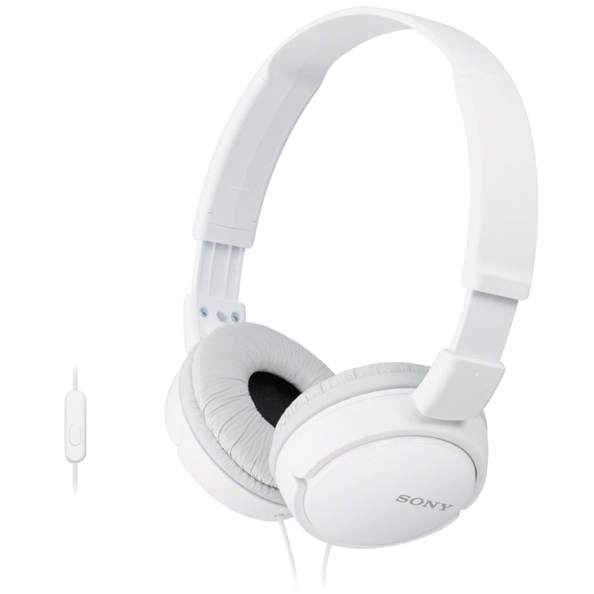 Casti On Ear Sony MDR-ZX110APW, Cu fir, Microfon, Alb