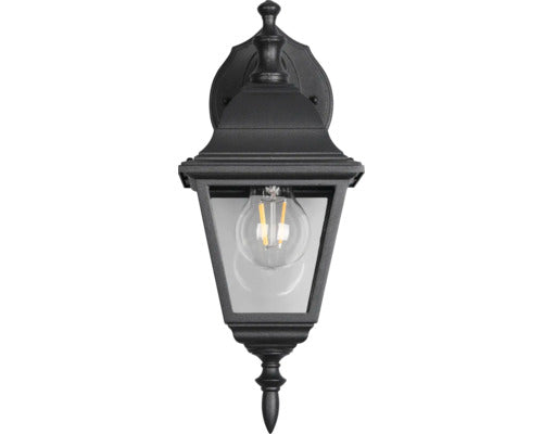 Aplica de perete exterior, Clasic, IP44, 34x14x19 cm, Negru, Aluminiu