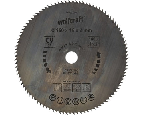 Disc Fierastrau Circular Wolfcraft Ø160x2x20 Mm 100 Dinti