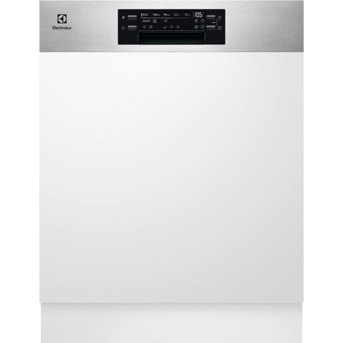 Masina de spalat vase semi-incorporabila Electrolux EEM48300IX, 14 seturi, 8 programe, Clasa D, AirDry, ExtraHygiene, SatelliteClean, 60 cm