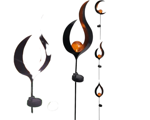 Lampa Solara Led Floare De Metal H 23 Cm, Alb Cald