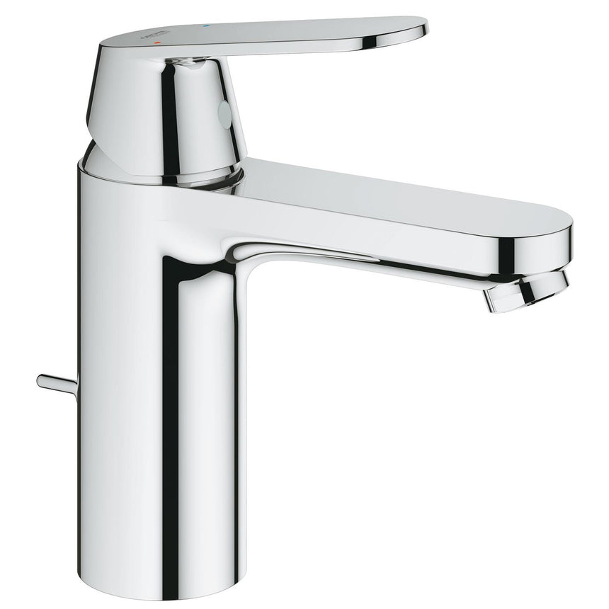 Baterie lavoar Grohe Eurosmart Cosmopolitan, monocomanda, 3/8'', limitator debit, set evacuare cu tija, aerator, marimea M, Crom