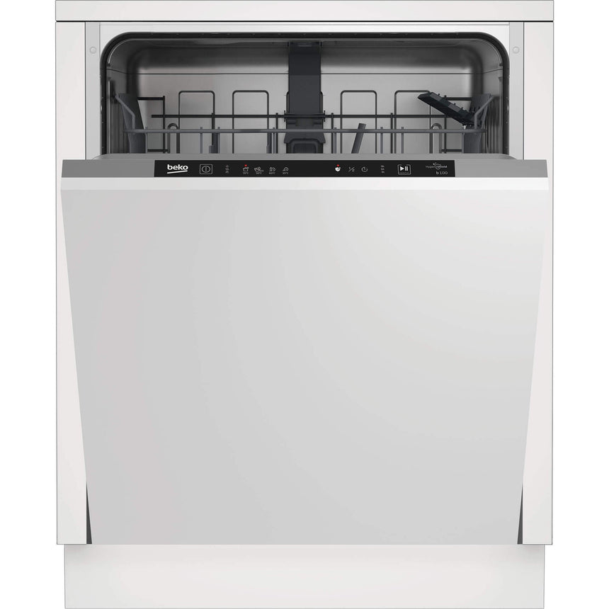 Masina de spalat vase incorporabila Beko BDIN14320, 13 seturi, 4 programe, Clasa E, Hygiene Intense, Quick&Shine, Mini 30', Flexible HalfLoad, 60 cm