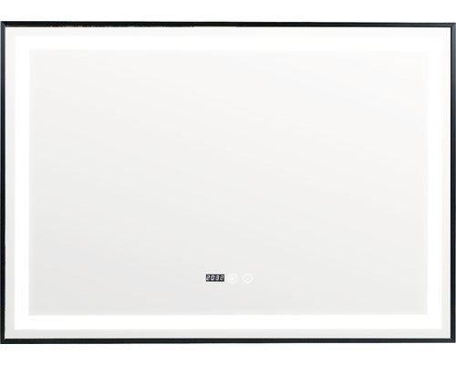 Oglinda baie cu rama neagra, iluminare LED, functie Touch 100x70 cm IP44 100-7-3K-3-N
