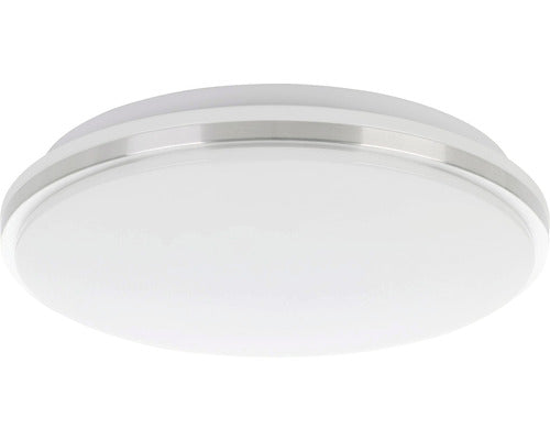 Plafoniera Cu Led Integrat Marunella 18w 2000 Lumeni, Nichel/alb Cu Efecte De Cristale