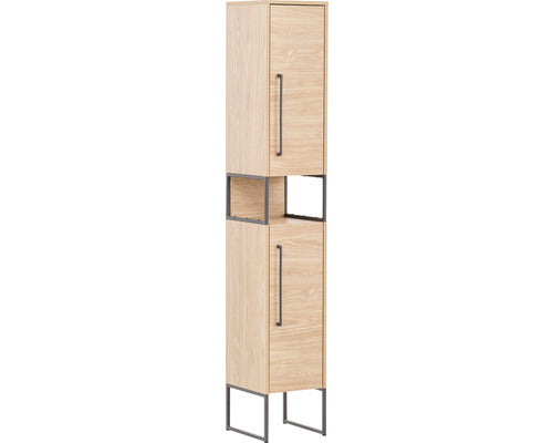 Dulap Baie Inalt Limone 300, 2 Usi, PAL, 30,4x183,4 cm, Stejar Deschis