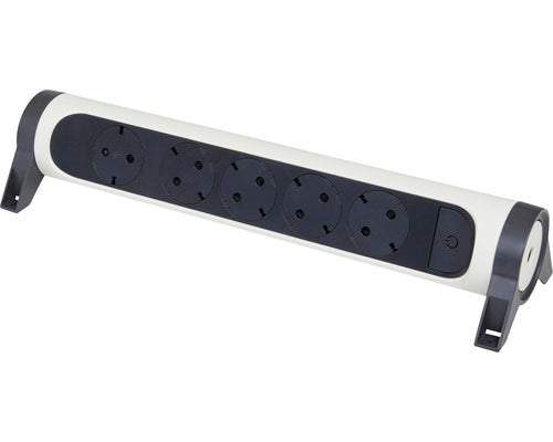 Multipriza Electrica Fara Cablu Legrand Revolution 5 Prize, Alb/negru, Cu Intrerupator, Rotativa
