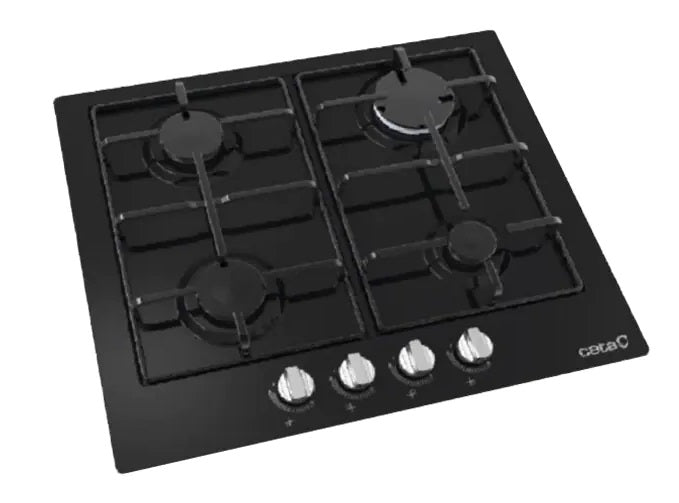 Plita incorporabila CATA GHI 6104 BK, Gaz, 4 arzatoare, Negru