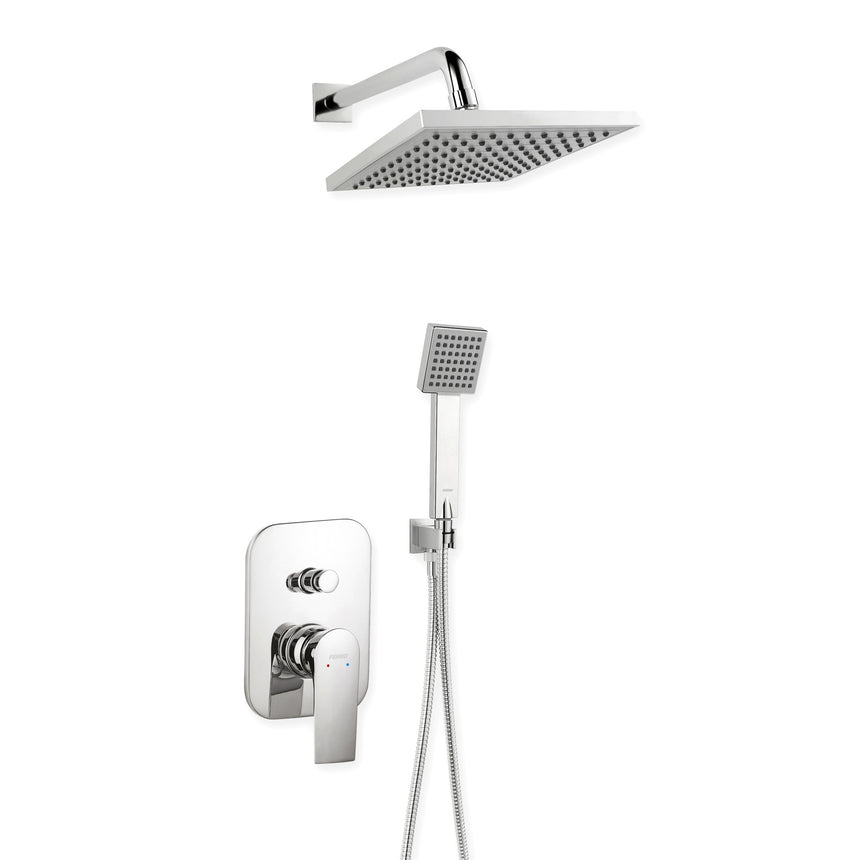Set 5 in 1 Ferro Squerto: baterie incastrata dus cu cap dus fix, para dus mobila, furtun flexibil si racord