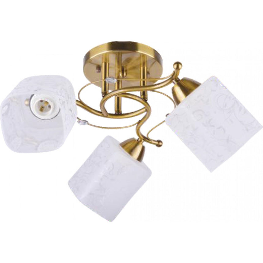 Lustra Alea cu 3 surse de iluminare, 3 x E27, Alb/Auriu