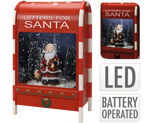 Cutie Postala Craciun Cu Led H 40 Cm Alb Rece