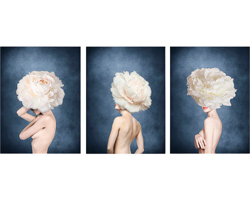 Tablou Canvas Flower Hair Ii 3x 45x60 Cm