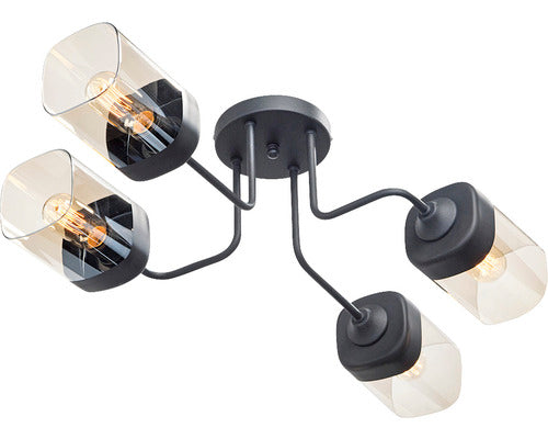 Lustra Vitaluce Ve4888 E27 Max. 4x40w, Negru/fumuriu