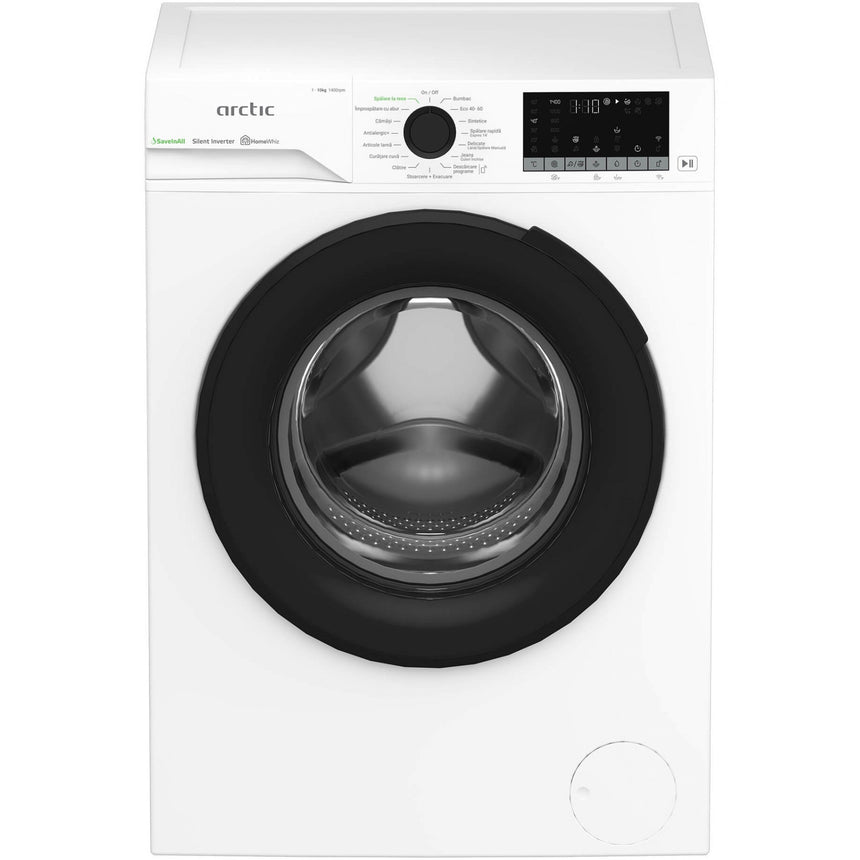 Masina de spalat rufe Arctic APLM3WFSU310411W, 10 Kg, 1400 RPM, Motor Silent Inverter, Drum Clean+Steam, Child Lock, Anticrease, Digital Display, Add-In, Clasa A, Alb