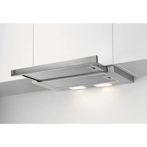 Hota telescopica incorporabila Electrolux LFP326S, Putere de absorbtie 410 mc/h, 1 motor, 60 cm, Inox