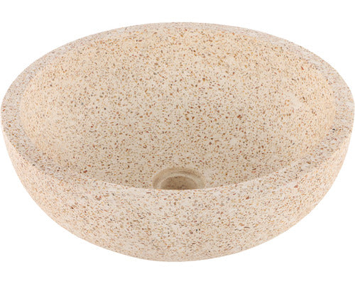Lavoar Rotund Terrazzo, cu Montaj pe Blat Ø, 40 cm, Maro/Bej