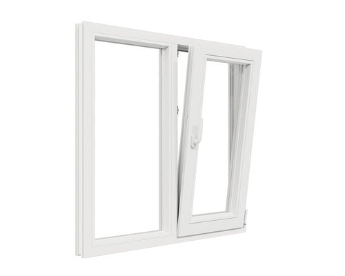 Fereastra PVC Termopan 4 Camere 100x100 cm Alba Fixa Deschidere Dubla Dreapta, Alb