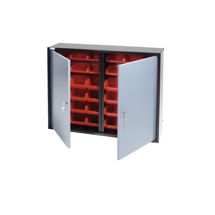Dulap suspendat 800x600x190 mm, cu 2 usi si 36 casete de organizare