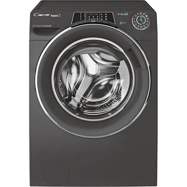 Masina de spalat rufe Slim Candy Rapido RO41276DWMCRE-S, 7 kg, 1200 rpm, Clasa A, Motor Inverter, Wi-Fi, Bluetooth, Mix Power System, Steam, Antracit