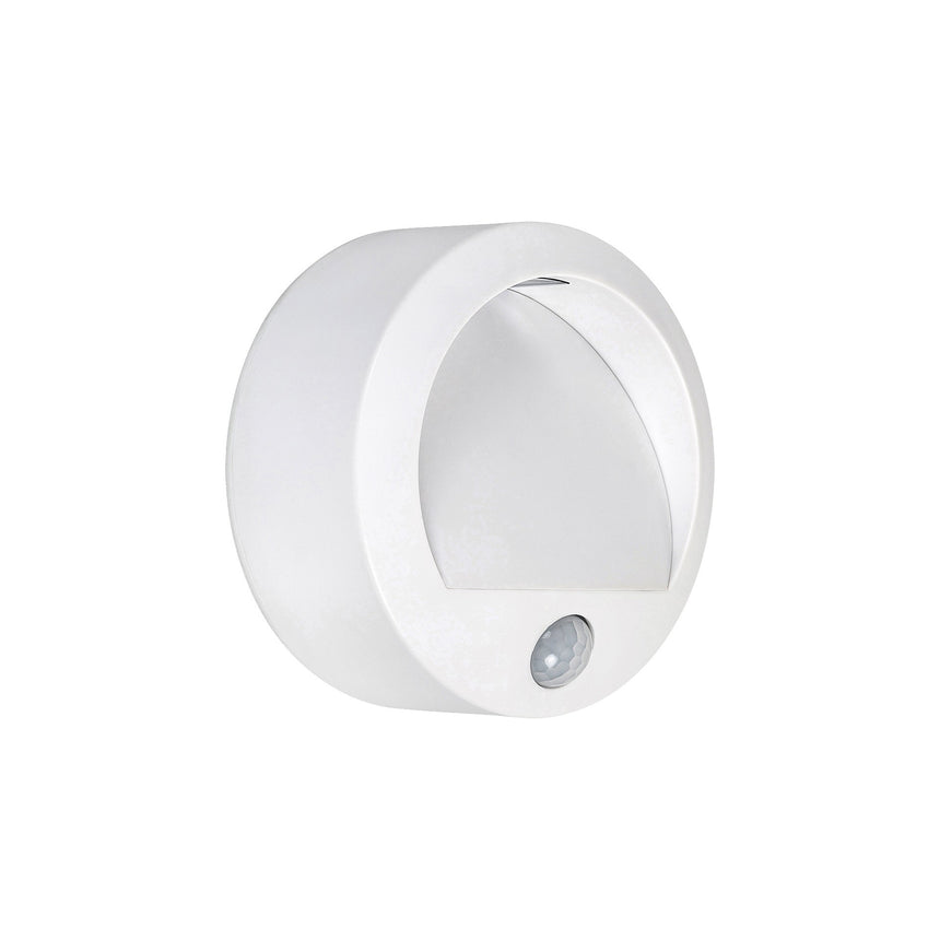 Aplica LED exterior Rabalux Amarillo, cu senzor miscare, 1.5W, 50 lm, IP44, 3xAAA, Alb