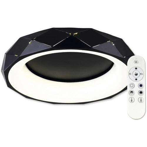 Plafoniera cu LED integrat 45W 4500 lumeni 3000-6500K, cu telecomanda, negru