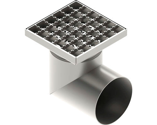 Sifon Pardoseala Inox VODALAND Gratar Inox Antialunecare 151x151 mm Iesire Orizontala Ø 110 mm