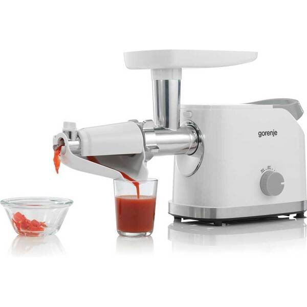 Masina de Tocat Carne GORENJE MG1802SJW, 2.1kg/min, 1800W, Accesoriu Feliere/Razuire, Alb-Argintiu