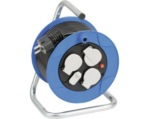 Prelungitor cu tambur Brennenstuhl Garant Kompakt, 3 prize, 2xUSB 5V 2.1A, IP20, H05VV-F 3G1.5, 15m, Albastru