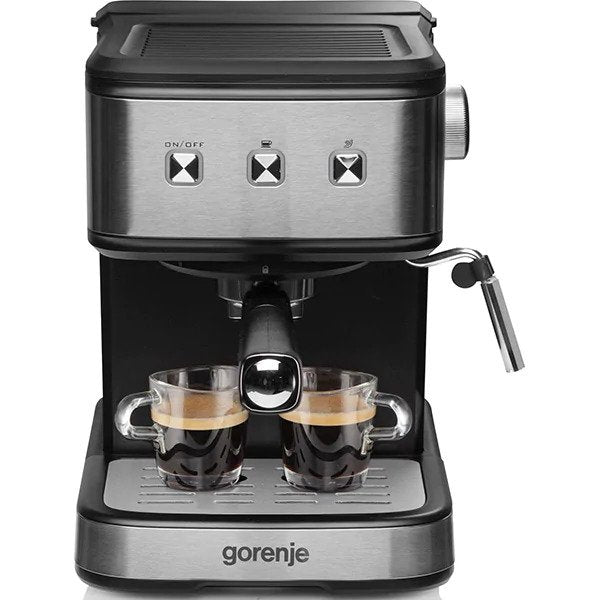 Espressor manual GORENJE ESCM12MBK, 1.5l, 850W, 15 bar, Negru-Argintiu