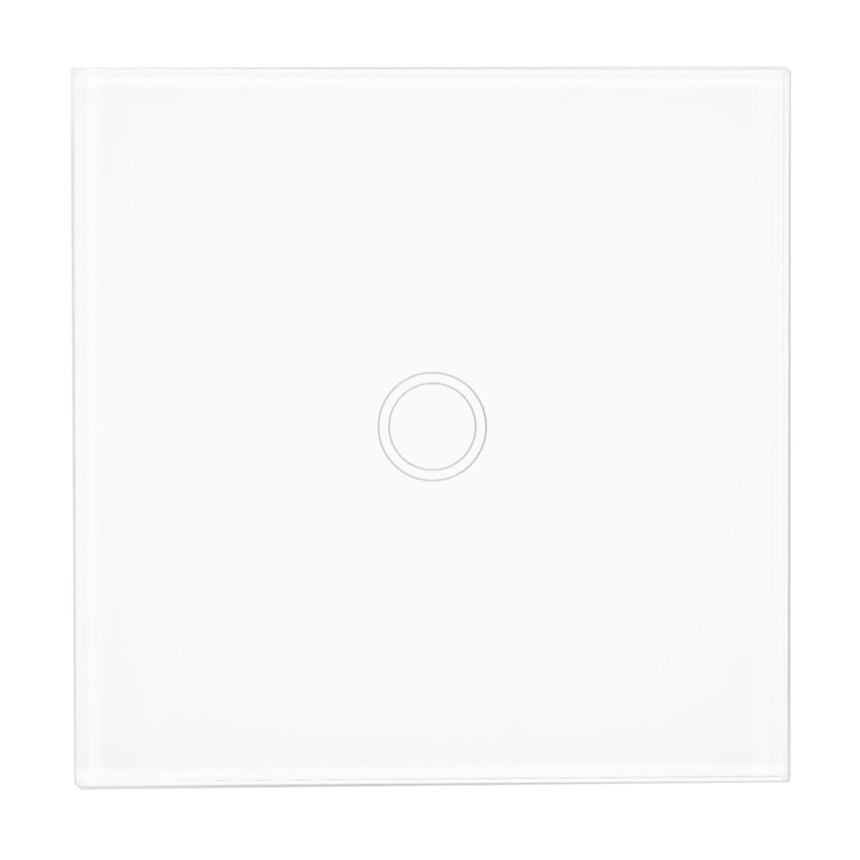 Intrerupator simplu cu touch PNI SH101 din sticla, alb cu LED indicator