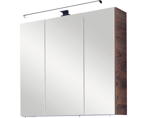 Dulap baie cu oglinda pelipal Ribbeck, PAL, 374 75x70 cm stejar