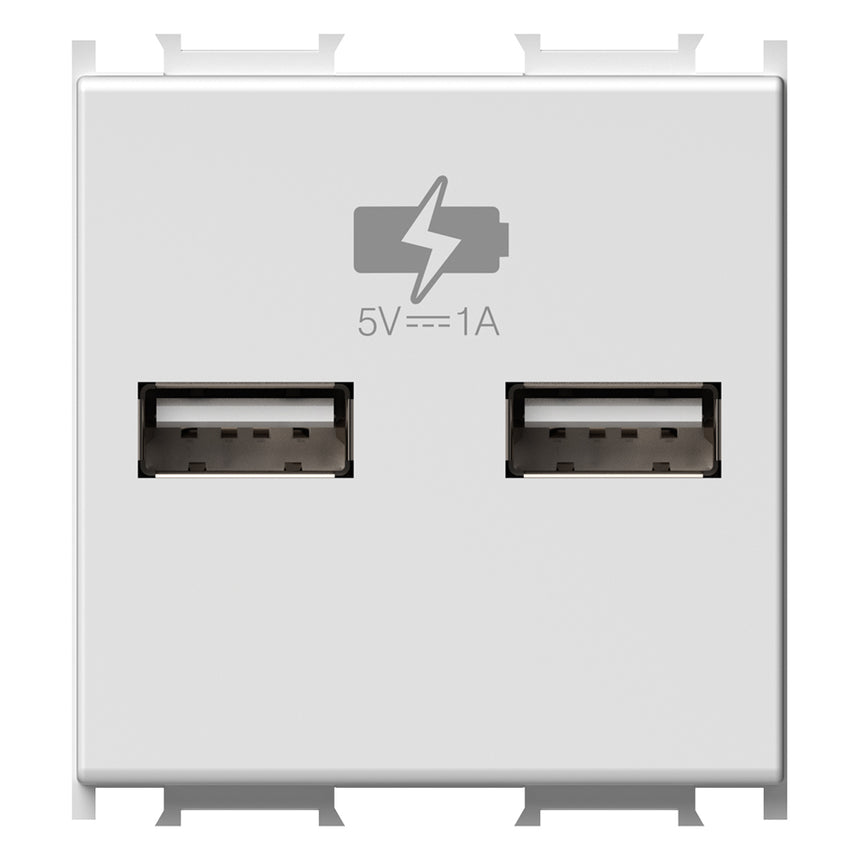 Priza TEM, cu 2xUSB, 5V, 12A, 2 m, Alb