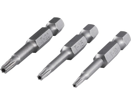 Set Biti Torx Cu Gaura Wolfcraft Solid 1/4" Tr10/tr15/tr20 50mm, 3 Piese