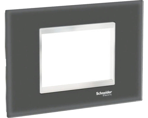 Rama Aparataje Schneider Easy Styl 3 Module, Sticla Negru
