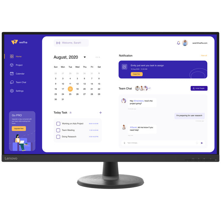 Monnitor LED VA Lenovo 31.5", UHD, Display Port, HDMI, 60Hz, Raven Black, D32u-45
