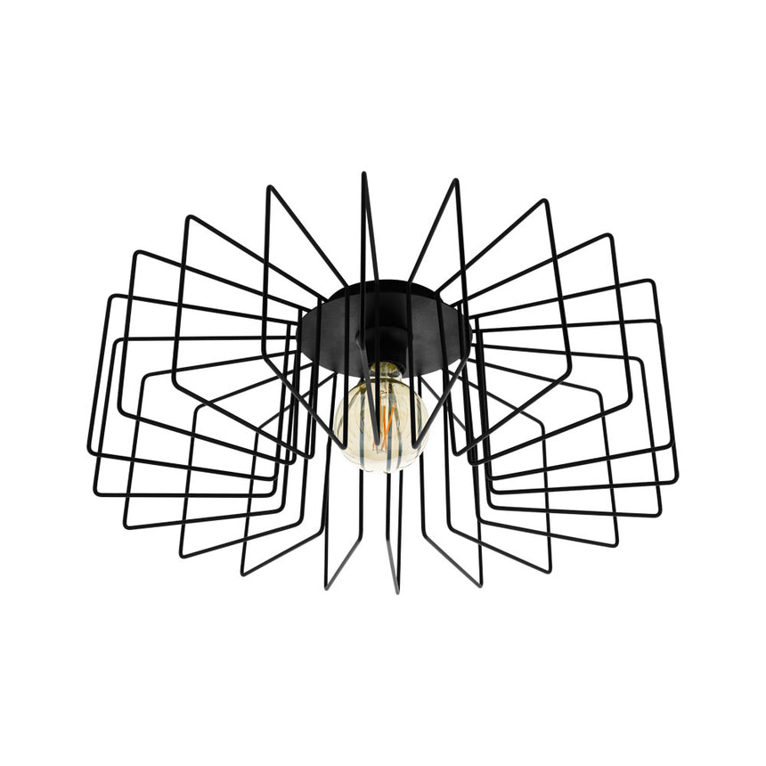 Plafoniera TREMEDAL, EGLO, E27, 1x28W, otel, negru, 21.5 x 56 cm