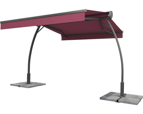 Copertina Retractabila 3,95x3 m Motorizata cu Iluminare LED Bordeaux Uni