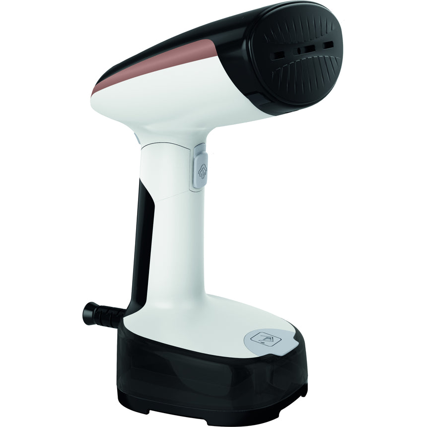 Aparat de calcat vertical pliabil cu abur Tefal Access Steam Compact DT3030E0, 1300W, abur variabil 0-16 g/min, rezervor apa 120 ml, incalzire rapida in 15s, functie auto-off, perie tesaturi, alb/negru