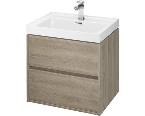 Baza Lavoar Baie Cersanit Crea, 2 Sertare, PAL, 59,4 cm, Stejar Fara Lavoar