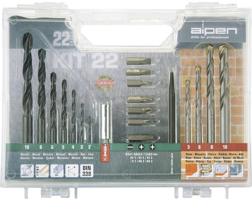 Set 22 Burghie Beton si Metal, Varfuri 1/4'' Alpen