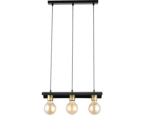 Lustra Deal E27 Max. 3x60w, Negru/auriu