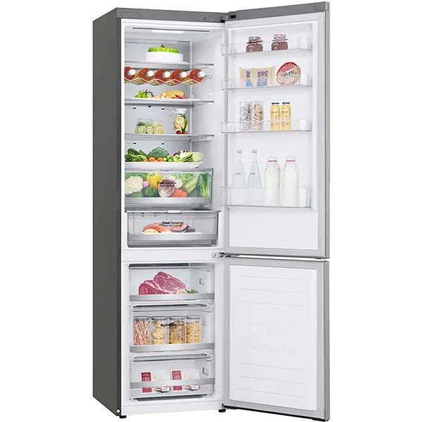 Combina frigorifica LG GBB72SAUCN, Total No Frost, 384 l, H 203 cm, Clasa C, Wi-Fi, Argintiu