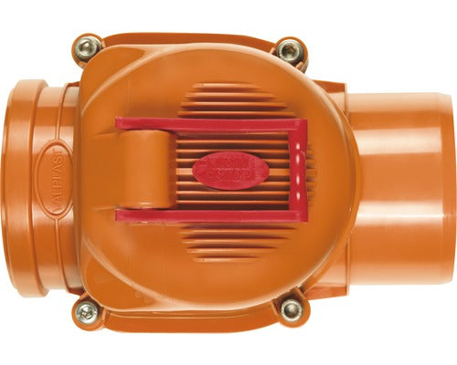 Clapeta Antiretur VALPLAST Ø 110 mm, cu Inchizator, Portocaliu