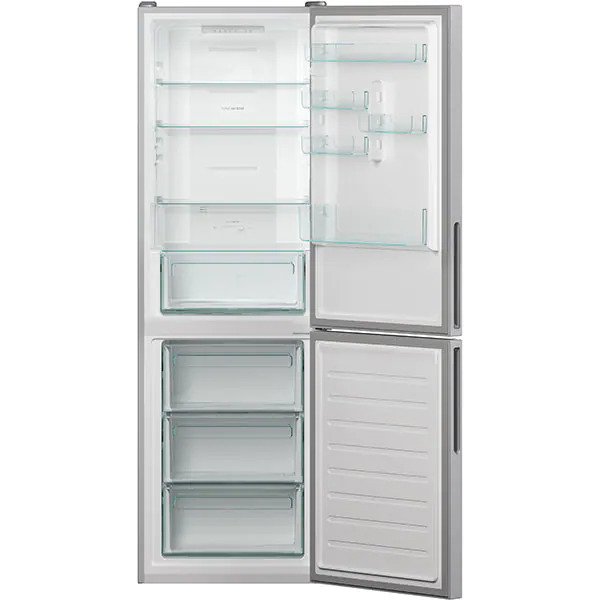 Combina frigorifica CANDY CCE3T618FS, 342 l, Clasa F, No Frost, H 185 cm, Argintiu