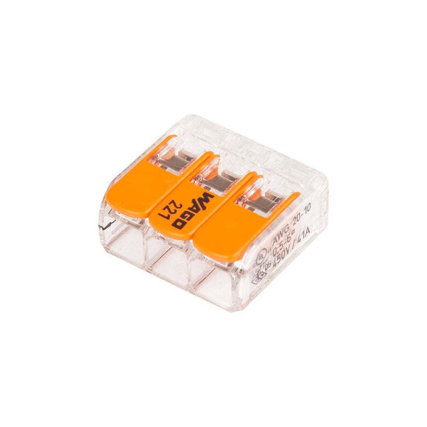 Set 10 Bucati Clema Compacta 3 Poli WAGO, Conductor Rigid sau Semirigid 5-6mm, 450 V, 41A