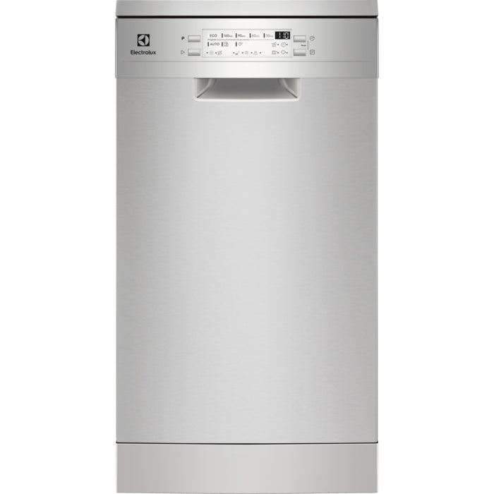 Masina de spalat vase Slim Electrolux, 10 seturi, 8 programe, Clasa D, Motor Inverter, Maxi Flex, Air Dry, 45 cm, Inox