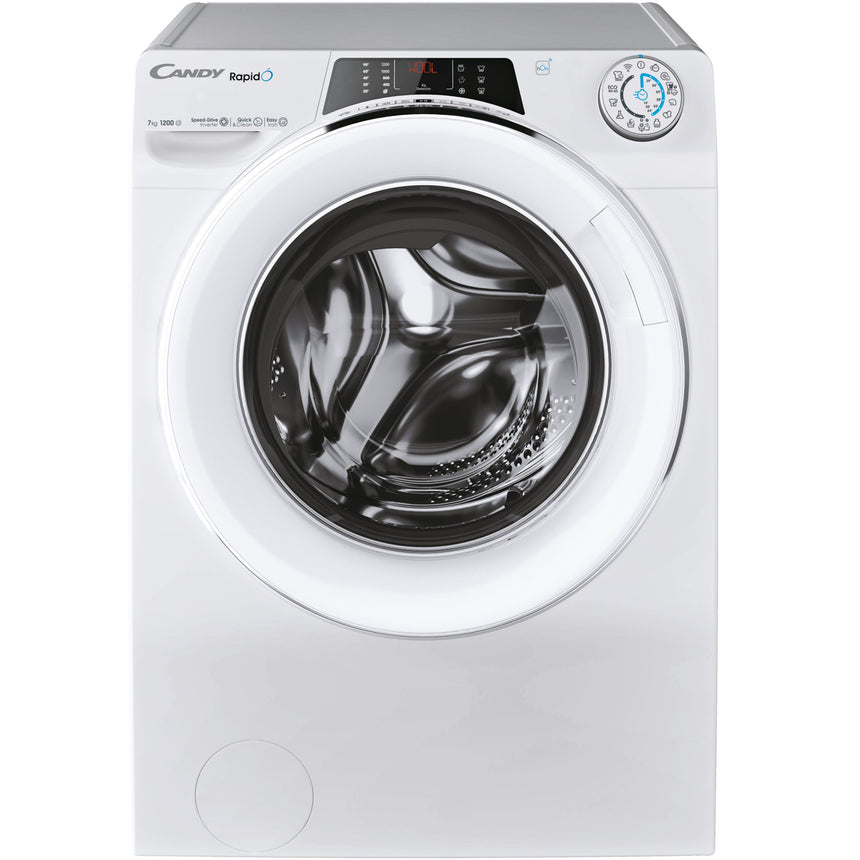 Masina de spalat rufe Slim Candy RO41274DWMCT/1-S, 7 kg, 1200 rpm, Clasa A, Wi-Fi, Bluetooth, Motor Inverter, Quick & Clean, Steam, Alb