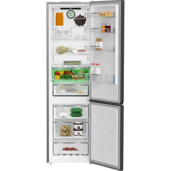 Combina frigorifica Beko B5RCNA405LXBR, 355 l, No Frost, HarvestFresh, BioCycle, Everfresh+, AeroFlow, Clasa D, H 203,5 cm, Dark Inox