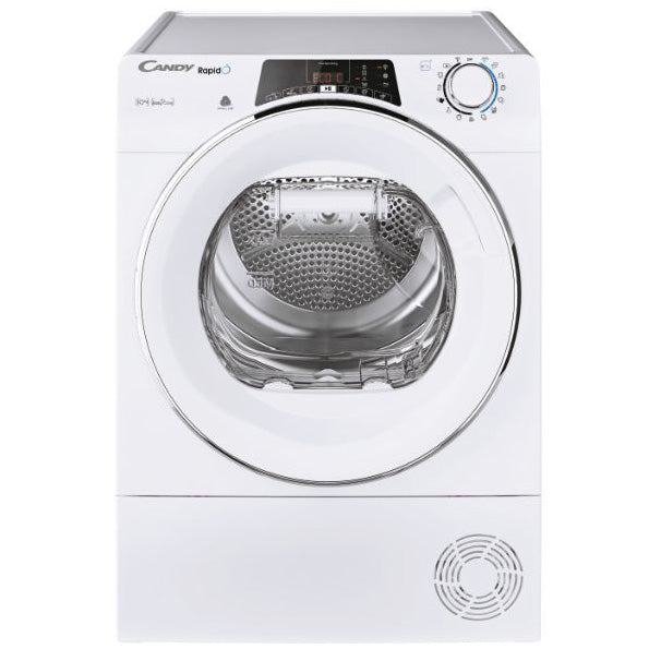 Uscator de rufe Candy Rapido ROE H10A2TCEX-S, Pompa de caldura, 10 kg, Clasa E, Conectivitate WiFi+Bt, Easy case, Dry sensor, Easy iron, Alb