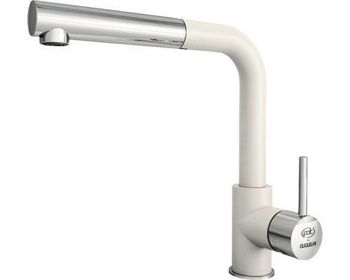 Baterie bucatarie monocomanda cu dus extractibil Impact, cartus cu disc ceramic 40 mm, aerator M24, Fatgranit bej